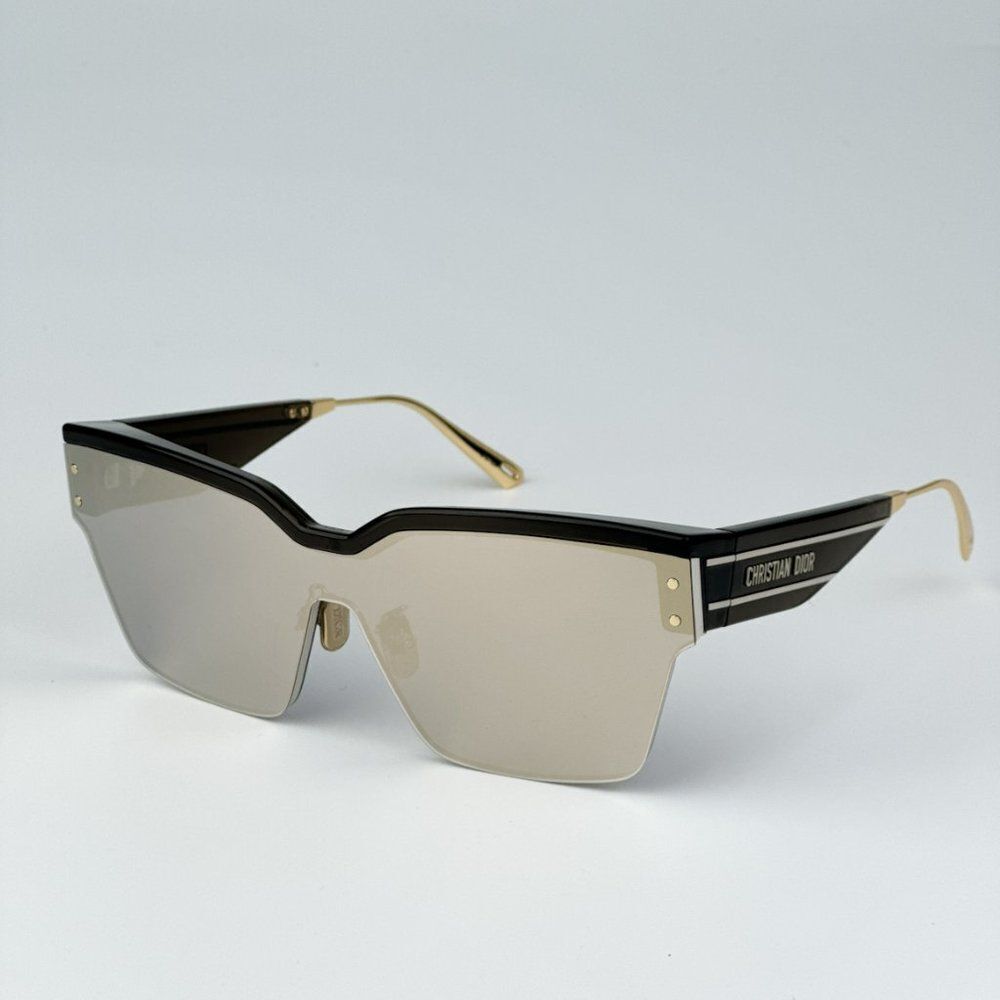 NEW Dior DIORCLUB M4U 55A5 Black Pale Smoke Mirrored Unisex Shield Sunglasses